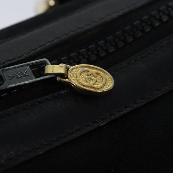 GUCCI GG Canvas Web Sherry Line Boston Bag Black Red Gold 010 378 Auth 84562 - Picture 10 of 16